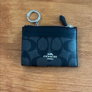 Coach Black and Gray Signature Card Holder